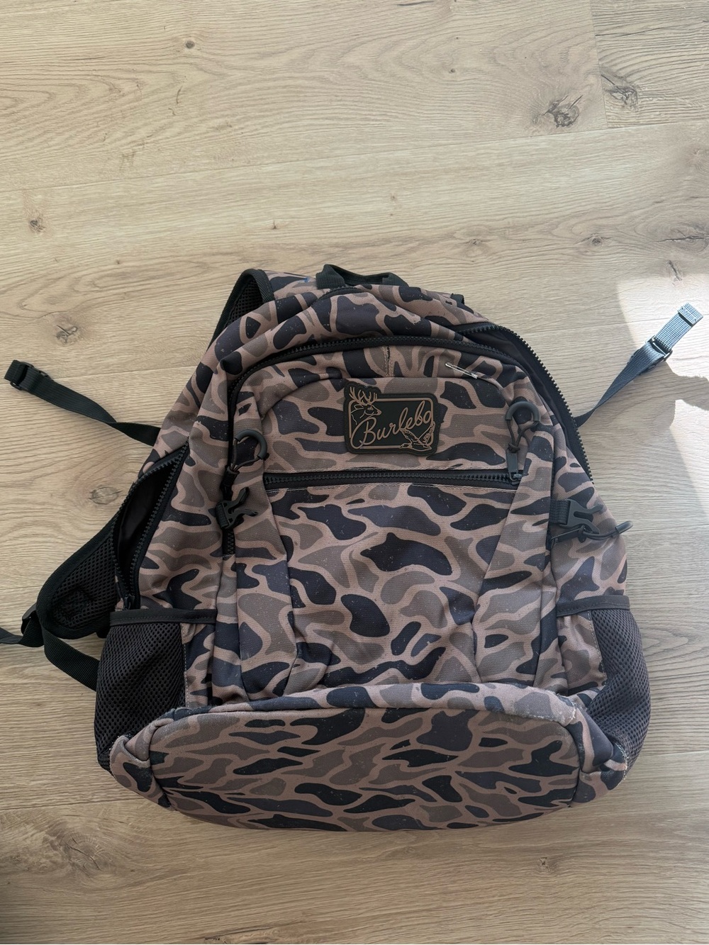 BURLEBO Brown Camo Men's Backpack with Black Accents